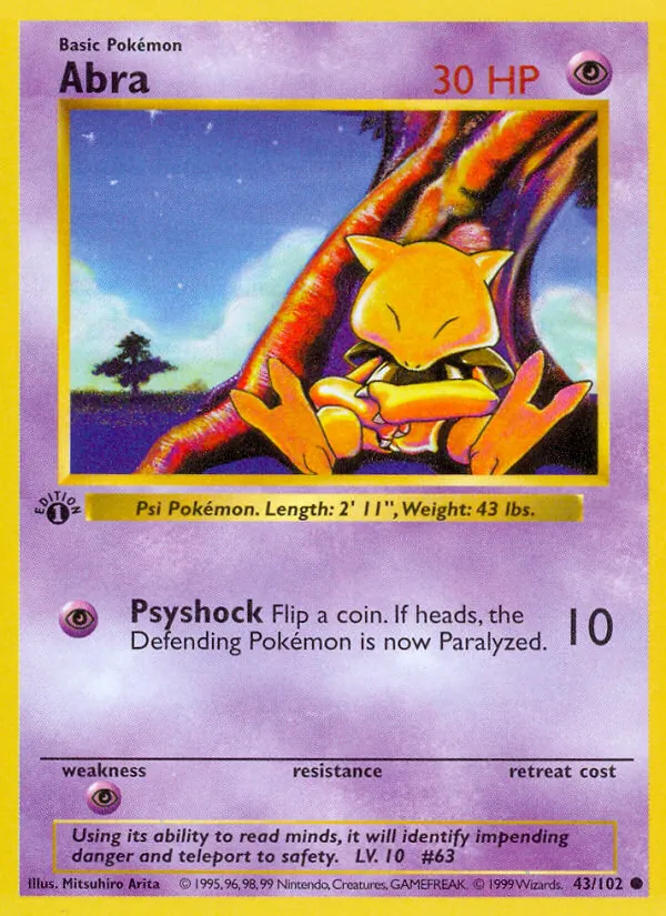 Abra — Base Set (Shadowless) #043/102