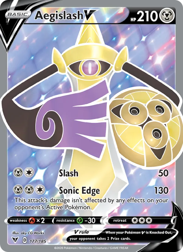 Aegislash V (Full Art) — SWSH04: Vivid Voltage #177/185