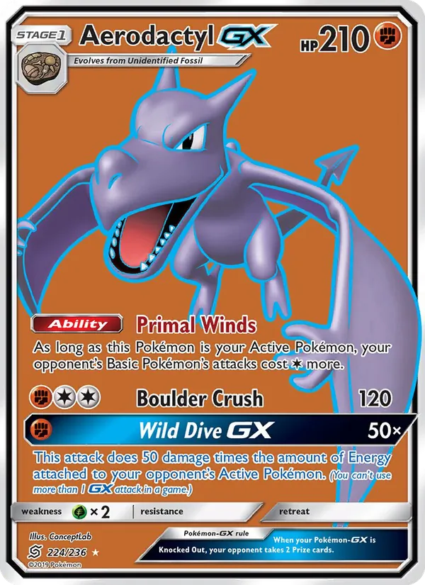 Aerodactyl GX (Full Art) — SM - Unified Minds #224/236