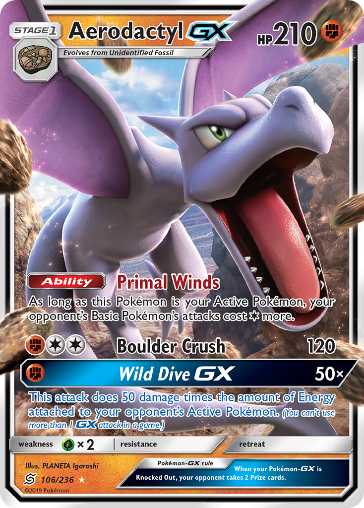 Aerodactyl GX — SM - Unified Minds #106/236