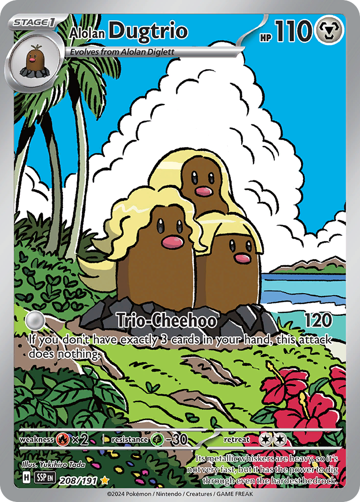 Alolan Dugtrio — SV08: Surging Sparks #208/191