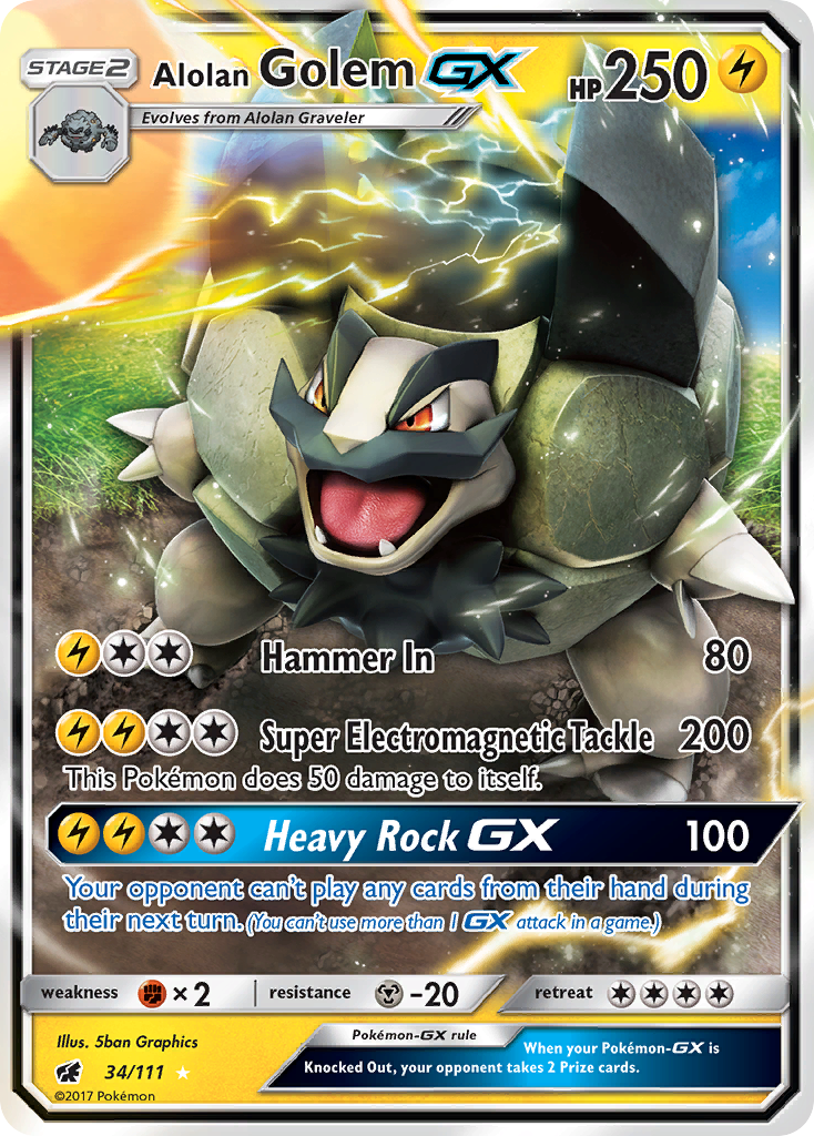 Alolan Golem GX — SM - Crimson Invasion #34/111