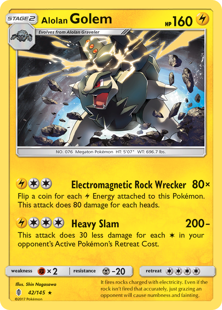 Alolan Golem — SM - Guardians Rising #42/145