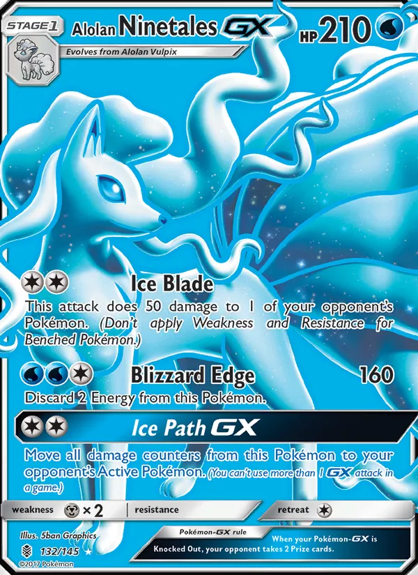 Alolan Ninetales GX (Full Art) — SM - Guardians Rising #132/145