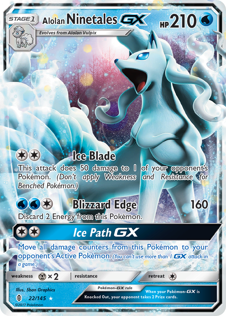 Alolan Ninetales GX — SM - Guardians Rising #22/145