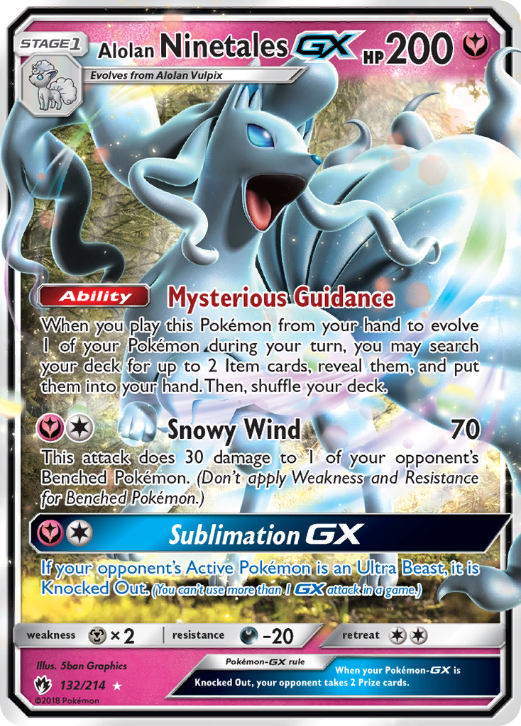 Alolan Ninetales GX — SM - Lost Thunder #132/214