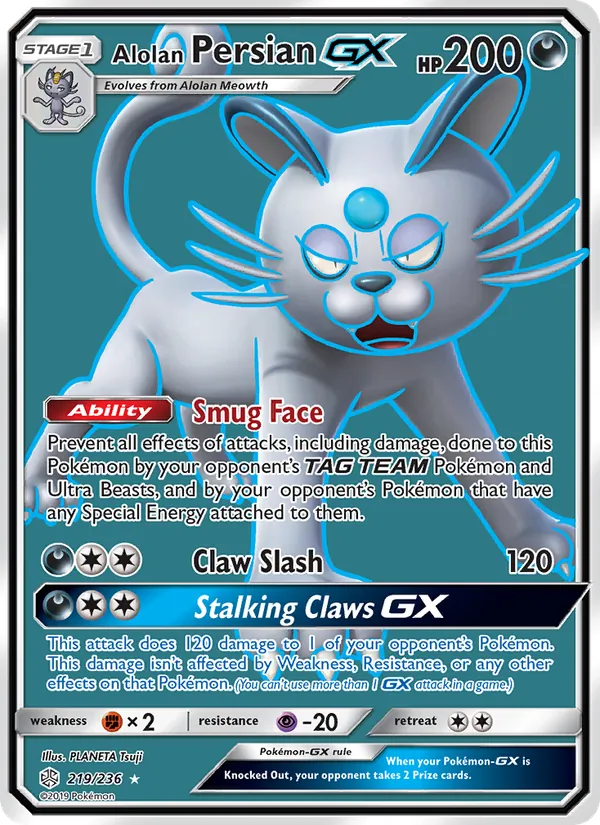 Alolan Persian GX (Full Art) — SM - Cosmic Eclipse #219/236