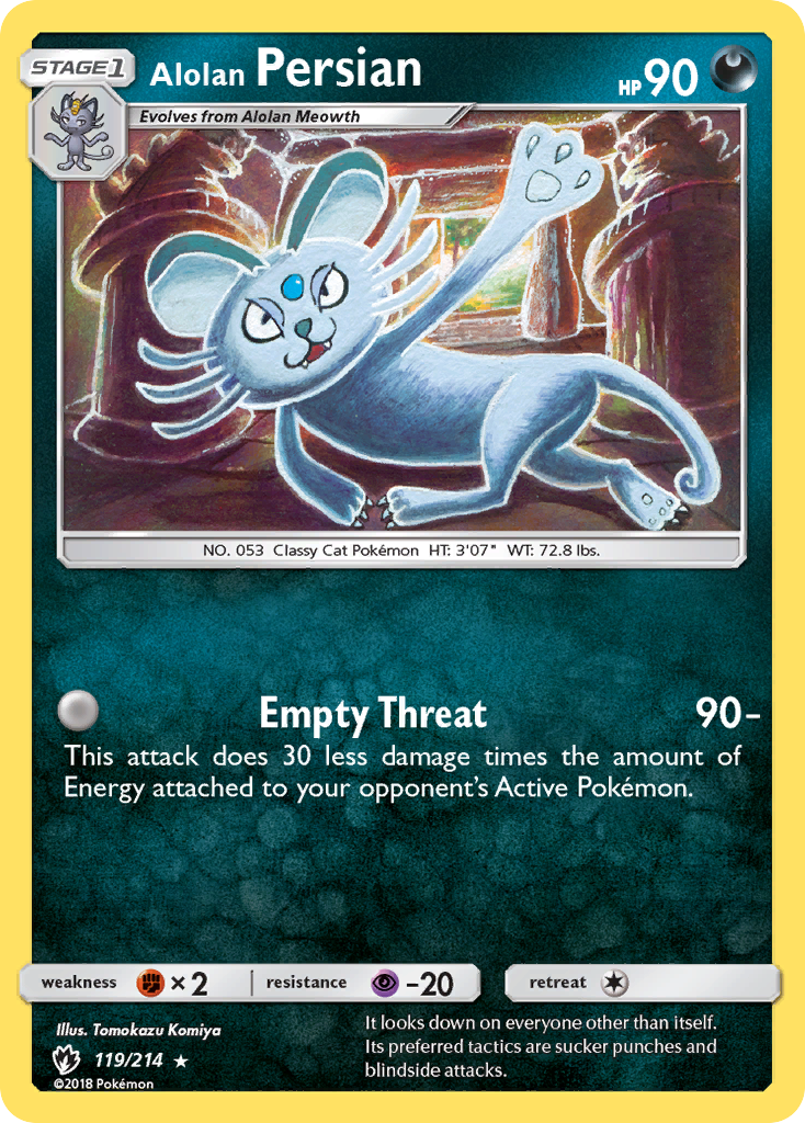 Alolan Persian — SM - Lost Thunder #119/214