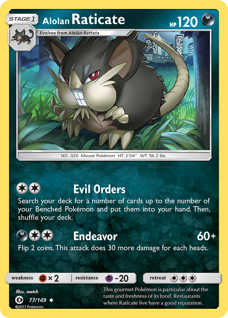 Alolan Raticate — SM Base Set #77/149