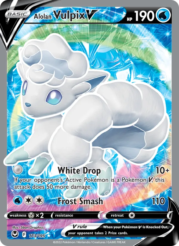 Alolan Vulpix V (Full Art) — SWSH12: Silver Tempest #173/195