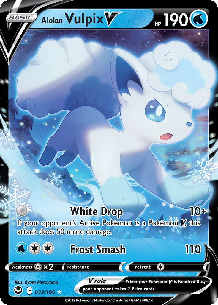 Alolan Vulpix V — SWSH12: Silver Tempest #033/195