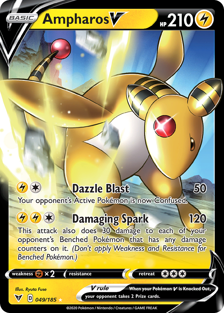 Ampharos V — SWSH04: Vivid Voltage #049/185