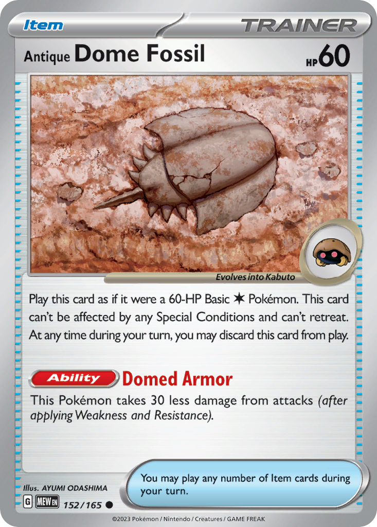 Antique Dome Fossil — SV: Scarlet & Violet 151 #152/165