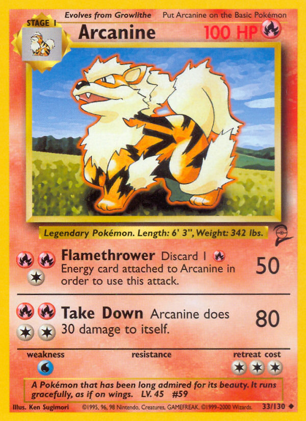 Arcanine — Base Set 2 #033/130