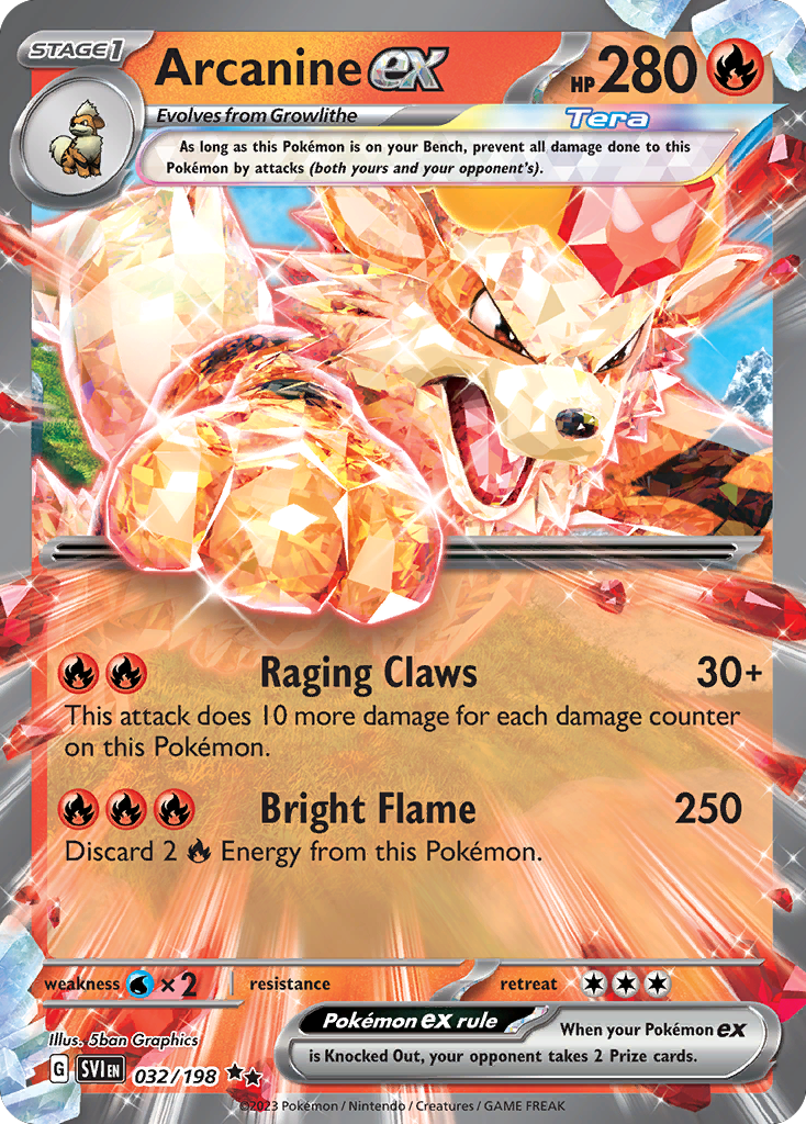 Arcanine ex — SV01: Scarlet & Violet Base Set #032/198