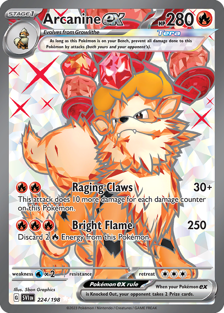Arcanine ex — SV01: Scarlet & Violet Base Set #224/198