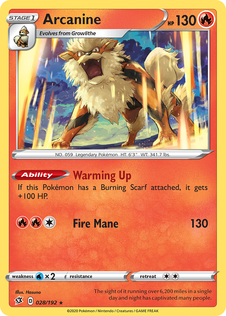 Arcanine — SWSH02: Rebel Clash #028/192
