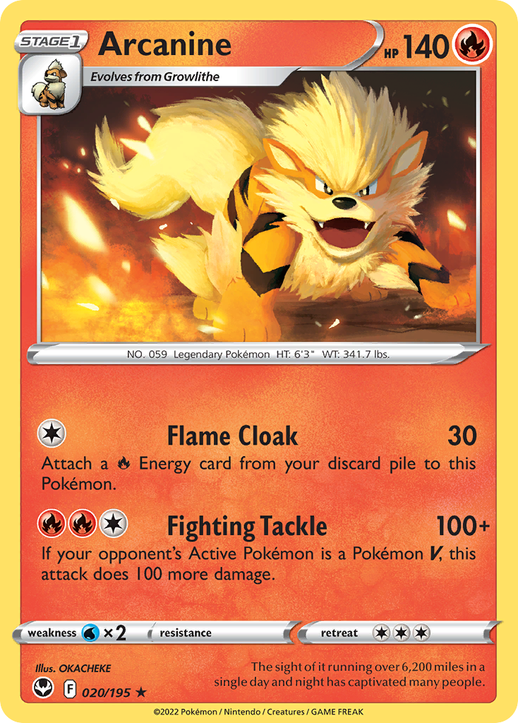 Arcanine — SWSH12: Silver Tempest #020/195