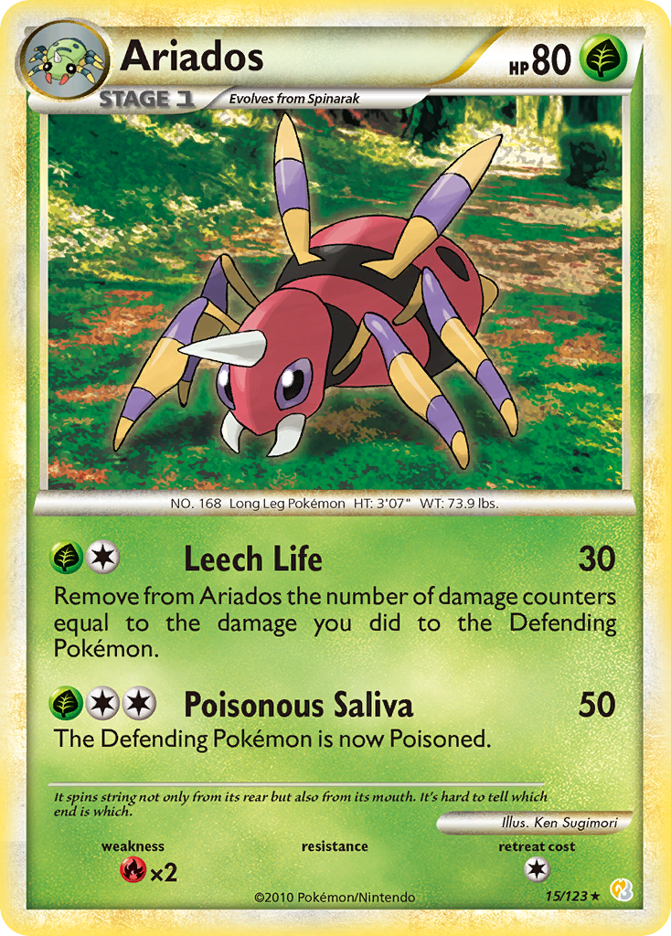 Ariados — HeartGold SoulSilver #15/123