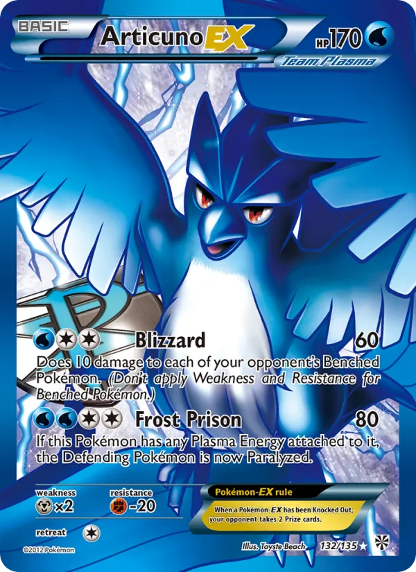 Articuno EX (Team Plasma) (132 Full Art) — Plasma Storm #132/135