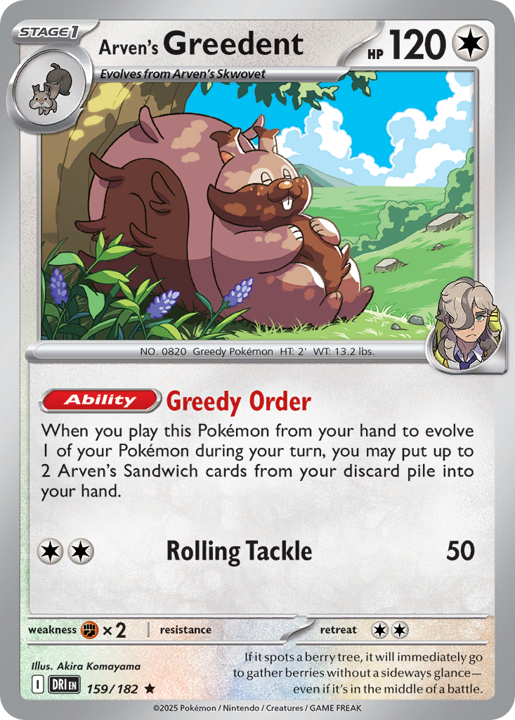 Arven's Greedent — SV10: Destined Rivals #159/182