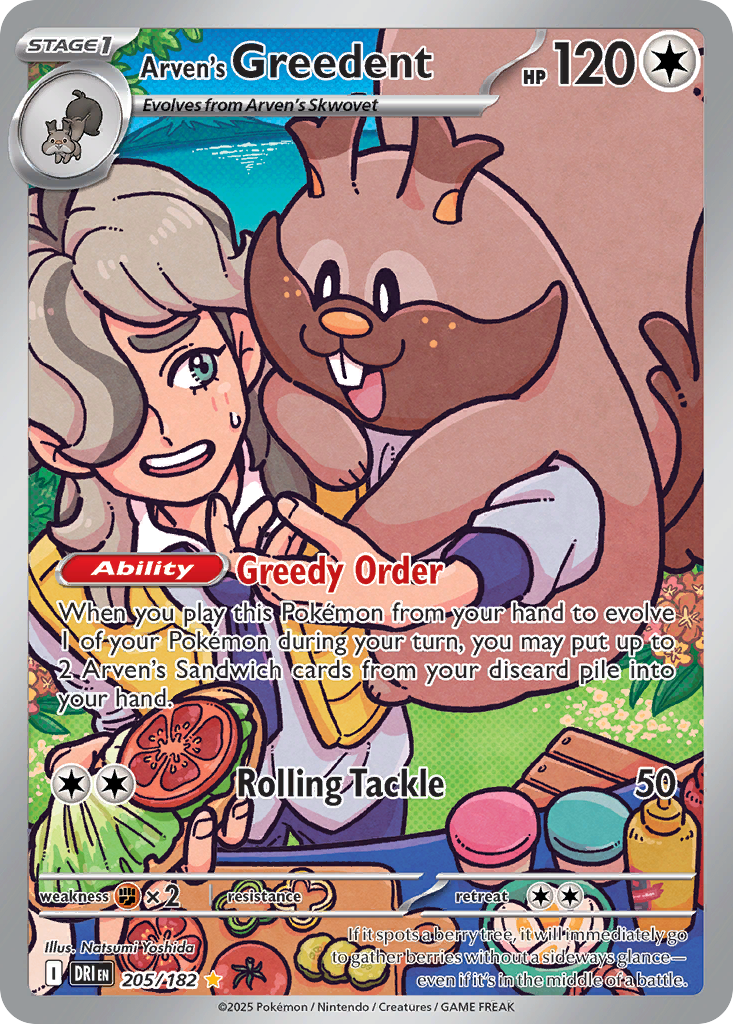 Arven's Greedent — SV10: Destined Rivals #205/182