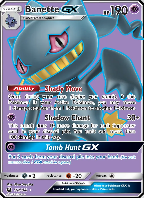 Banette GX (Full Art) — SM - Celestial Storm #157/168