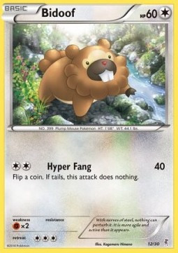 Bidoof — XY Trainer Kit: Bisharp & Wigglytuff #12/30