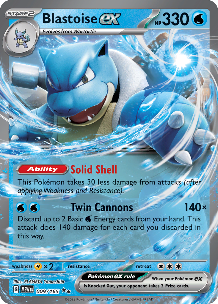 Blastoise ex — SV: Scarlet & Violet 151 #009/165