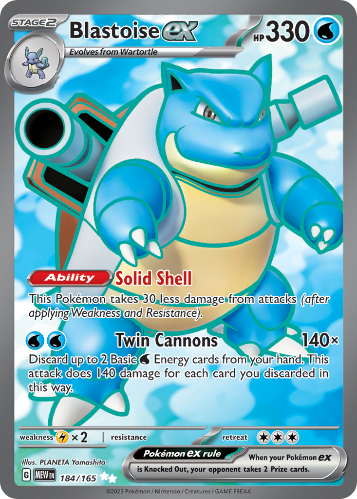 Blastoise ex — SV: Scarlet & Violet 151 #184/165