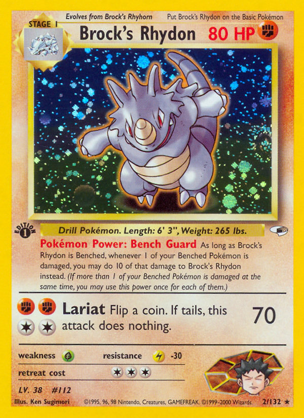 Brock's Rhydon — Gym Heroes #002/132
