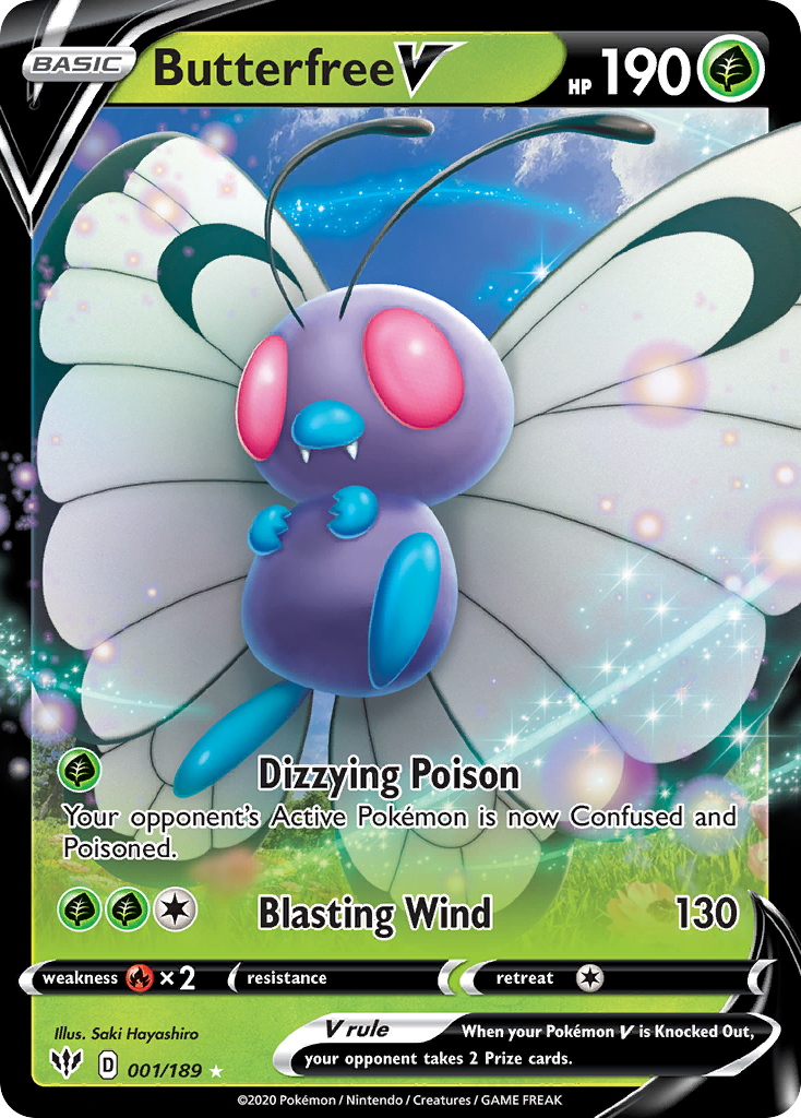 Butterfree V — SWSH03: Darkness Ablaze #001/189