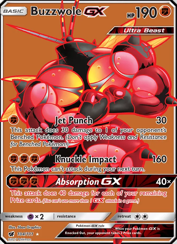 Buzzwole GX (Full Art) — SM - Crimson Invasion #104/111