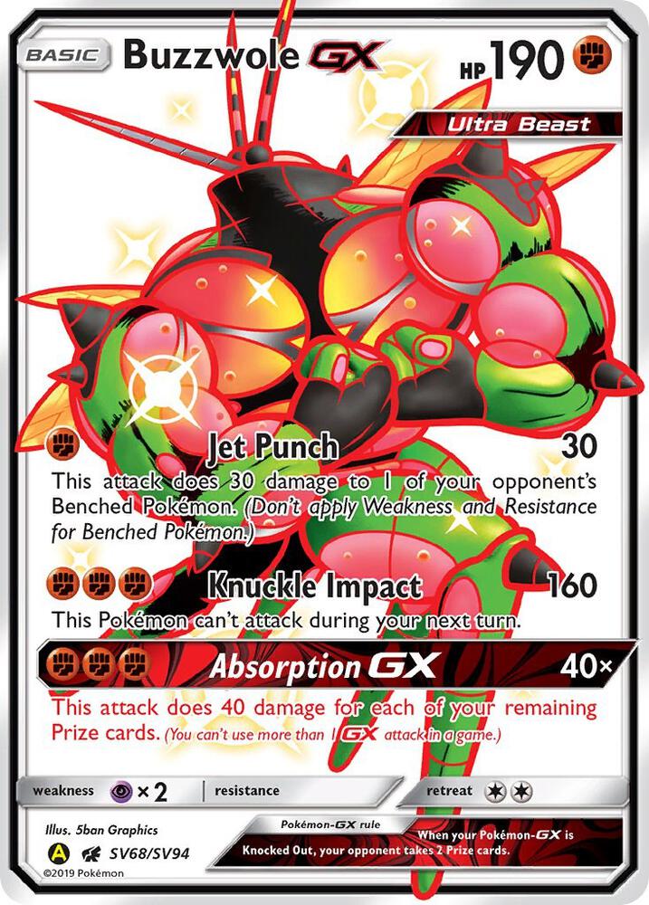 Buzzwole GX — Hidden Fates: Shiny Vault #SV68/SV94