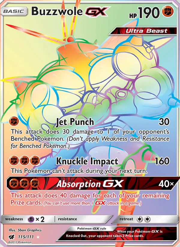 Buzzwole GX (Secret) — SM - Crimson Invasion #115/111