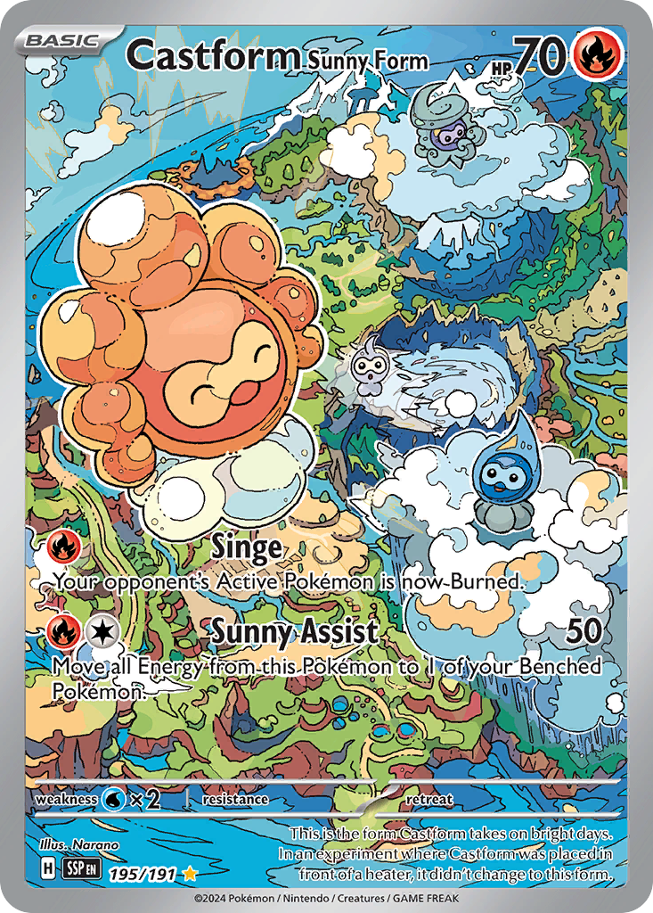 Castform Sunny Form — SV08: Surging Sparks #195/191