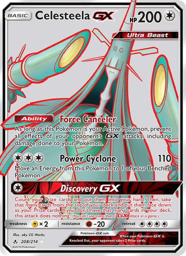 Celesteela GX (Full Art) — SM - Unbroken Bonds #208/214