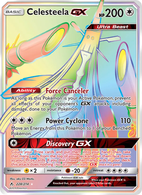 Celesteela GX (Secret) — SM - Unbroken Bonds #228/214