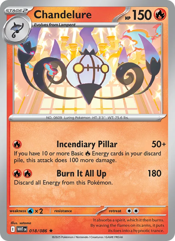 Chandelure (Poke Ball Pattern) — SV: White Flare #018/086