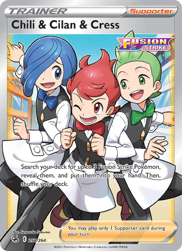 Chili & Cilan & Cress (Full Art) — SWSH08: Fusion Strike #258/264