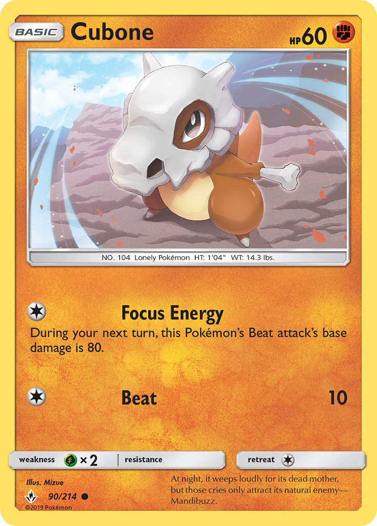 Cubone — SM - Unbroken Bonds #90/214
