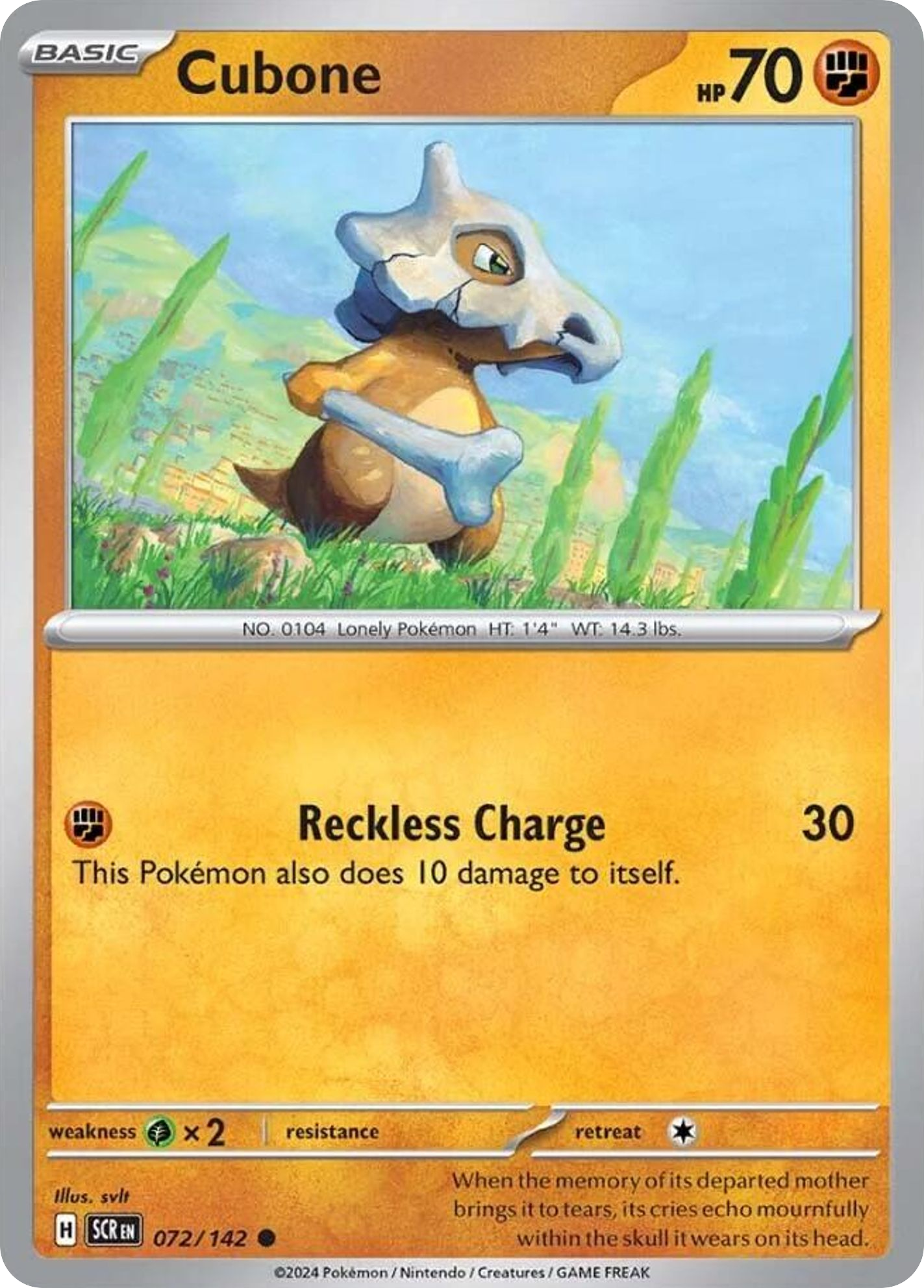 Cubone — SV07: Stellar Crown #072/142