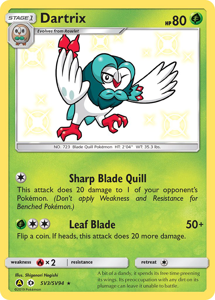 Dartrix — Hidden Fates: Shiny Vault #SV3/SV94