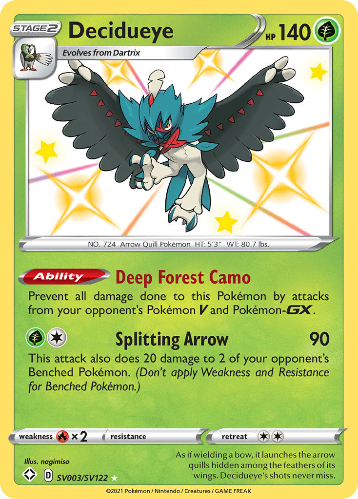 Decidueye — Shining Fates: Shiny Vault #SV003/SV122