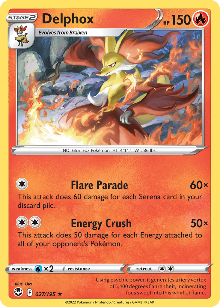 Delphox — SWSH12: Silver Tempest #027/195