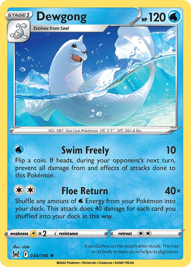 Dewgong — SWSH11: Lost Origin #034/196