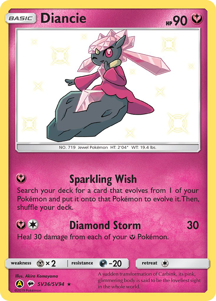 Diancie — Hidden Fates: Shiny Vault #SV36/SV94