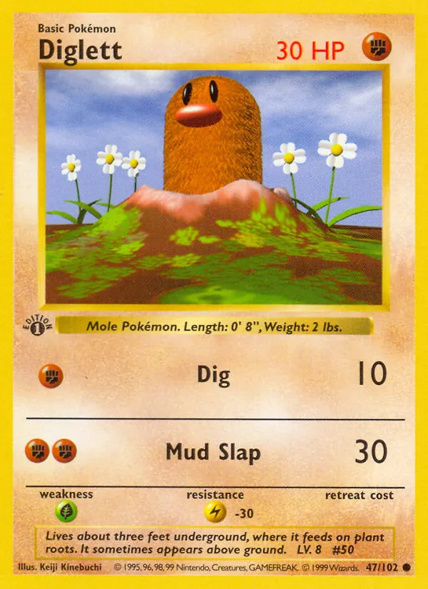 Diglett — Base Set (Shadowless) #047/102