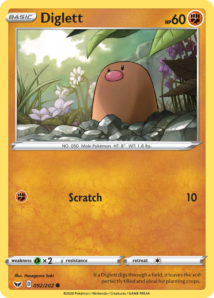 Diglett — SWSH01: Sword & Shield Base Set #092/202
