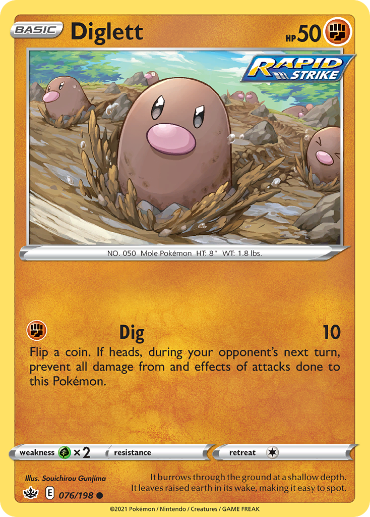 Diglett — SWSH06: Chilling Reign #076/198